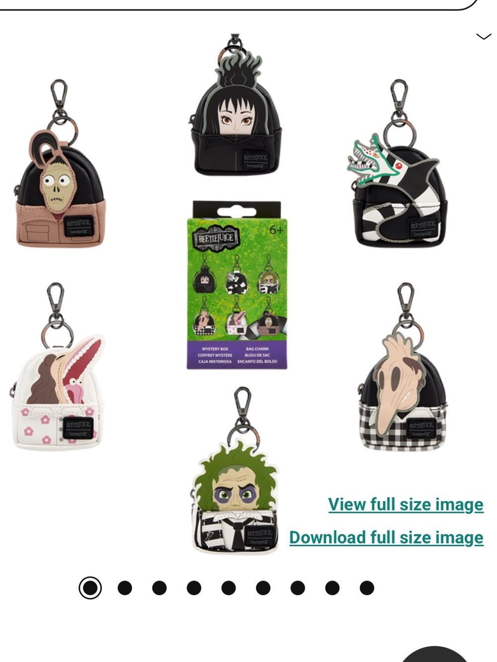 Loungefly Beetlejuice Mini Backpack charm mystery box
